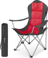 Opklapbare campingstoel met bekerhouder - zwart/rood, ideaal voor outdoor gebruik beach sling chair