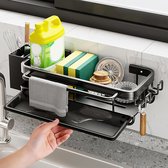 Spoelbakorganizer voor keuken en badkamer opslag en organisatie zonder boren met afvoerpan Sink organizer