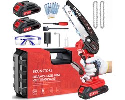 BronStore® Professionele Mini Kettingzaag - Elektrische Snoeischaar - Boomzaag - Takkenzaag - Geschikt voor Makita Accu - Inclusief 2 Accu's