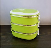 Lunchthermosboxen - Ovaal - 3 Niveaus - Food Container Thermos - Diverse Kleuren - 20x18x15 cm
