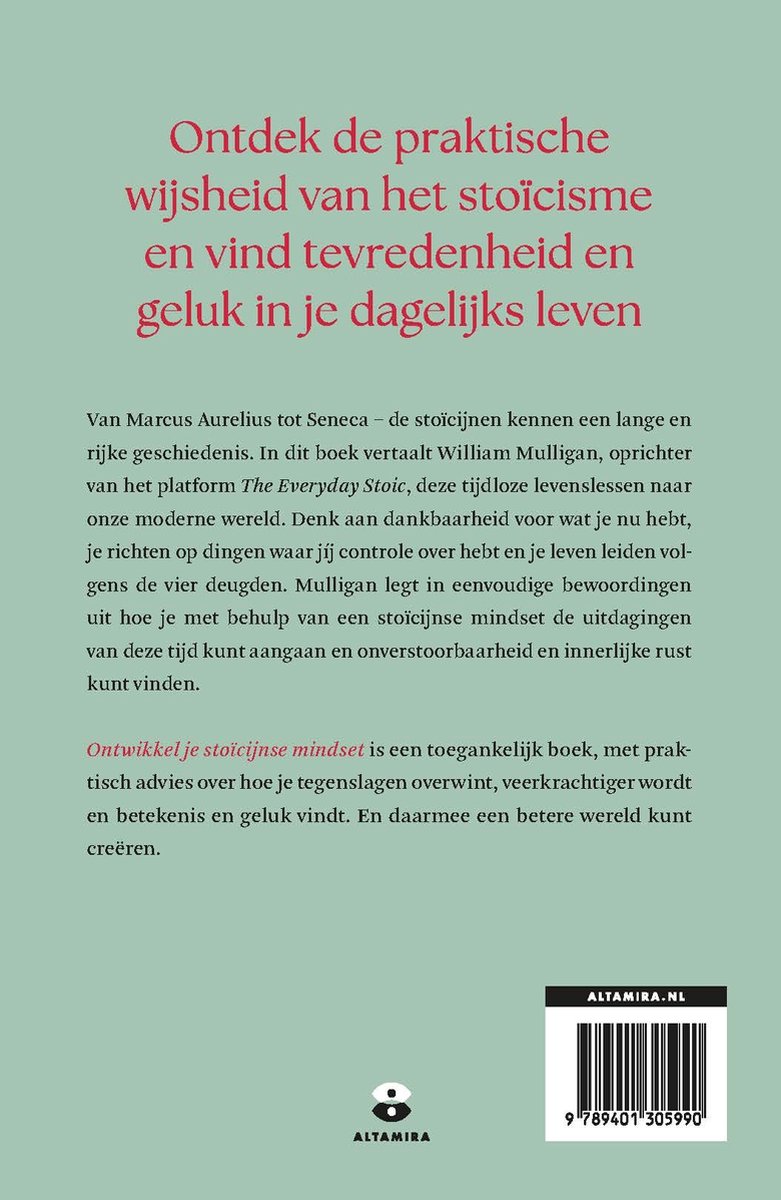 Boek "Ontwikkel je stoïcijnse mindset", ontdek de praktische wijsheid van het stoïcisme en vind tevredenheid en geluk.