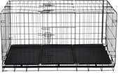 Springos Hondenbench | Bench | Hond / Kat | 130 x 61 x 70 cm | Zwart
