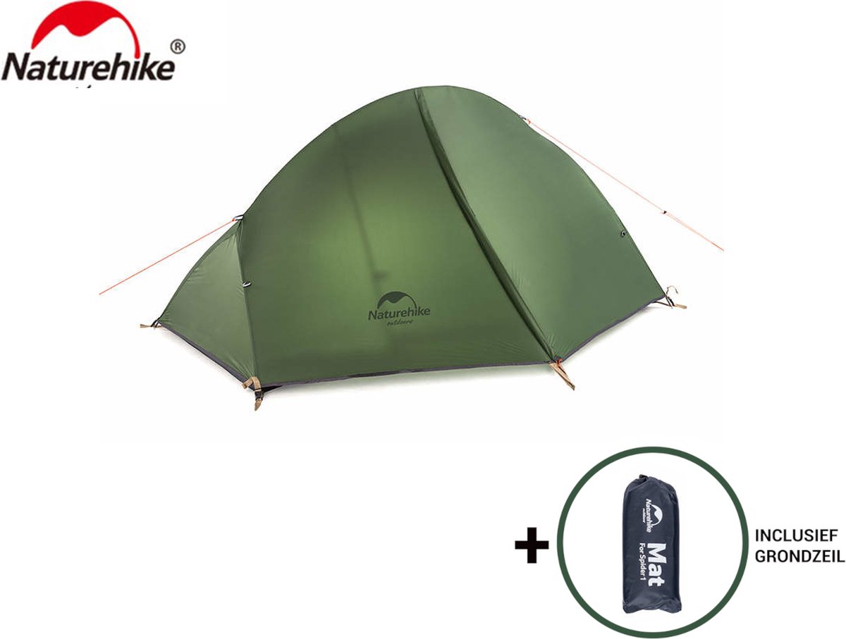 Naturehike® Spider 1-persoons tent - Lichtgewicht tent - 20D nylon - 4000MM - Trekkerstent en trekking tent - 1 persoons lichtgewicht