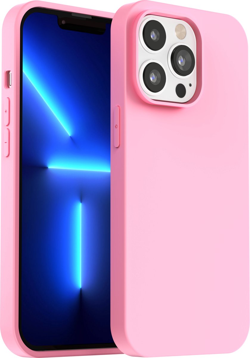 My Case hoesje geschikt voor iPhone 13 Pro Roze Hoesje Siliconen Case Cover - Roze