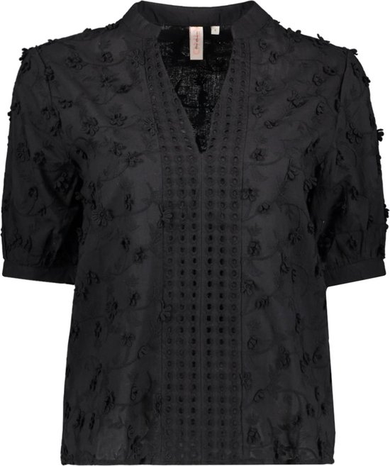 Only Blouse Onlalice Emb Ss Shirt Wvn Cs 15324923 Black Dames Maat - XL