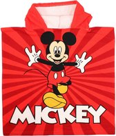 Mickey Mouse badponcho sneldrogend 50x100 rood
