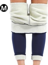 Livano Winter Panty - Gevoerde Panty - Fleece panty - Legging Thermo Panty - Warme Panty - Elastisch - Hoge Taille - Maat M - Blauw