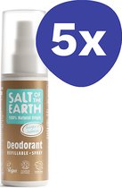 Salt of the Earth Déodorant Spray Gingembre & Jasmin (5x 100ml)