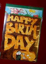 9 stuks Grote Maxi Kaarten met gekleurde Enveloppen - 1 Designs Happy Birthday - 21,5 x 31,5cm