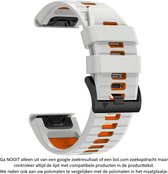Beige / Gebroken Wit Oranje Siliconen wearable horlogebandje geschikt voor Garmin Fenix 5 (& 5 Plus & Sapphire) / Forerunner 935/945 / Quatix 5 &5 Sapphire / Fenix 6 &6 Plus / Approach S60 & S62 / MARQ devices / D2 Delta – Quickfit Compatibel – 22 mm