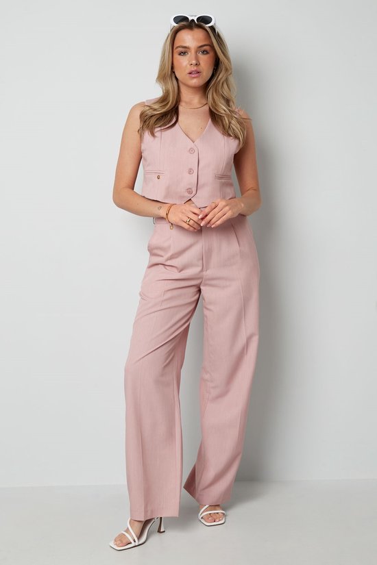 Pantalon à plis - pantalon à plis - femme - nouvelle collection - printemps/été 2024 - rose - taille L