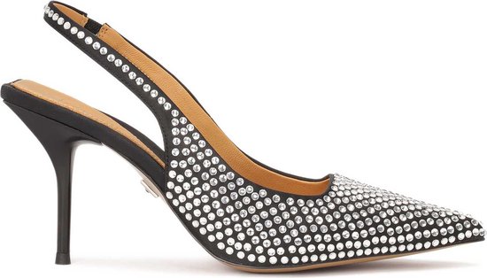 Slingback pumps embellished with silver crystals