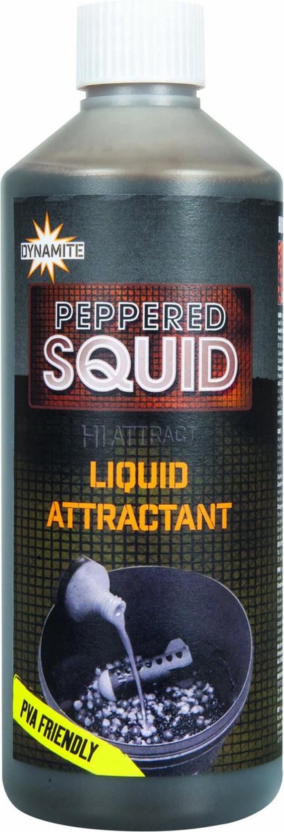 Dynamite Baits Peppered Squid Liquid | 500ml Beige