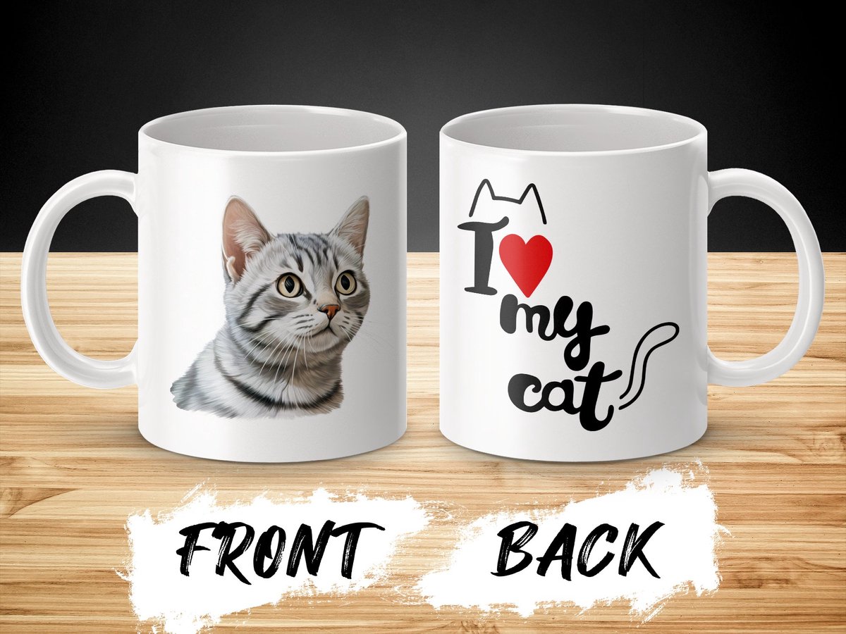 Mok American Shorthair - kat - I love my cat - cat lovers - katten