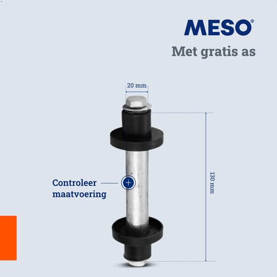 MESO Kruiwagenwiel Luchtband - 4.80/4.00-8 - Rubber Band - Wiel met 130mm As - Kruiwagenband 4.80/400 voor Kruiwagen van MESO — afbeelding 5