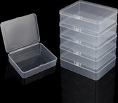 50 stuks plastic opbergdozen transparant met deksel, 12,5 x 10,2 x 3,3 cm (l x b x h), kleine plastic doos met scharnieren, kunststof met kliksluiting voor kleine kralen