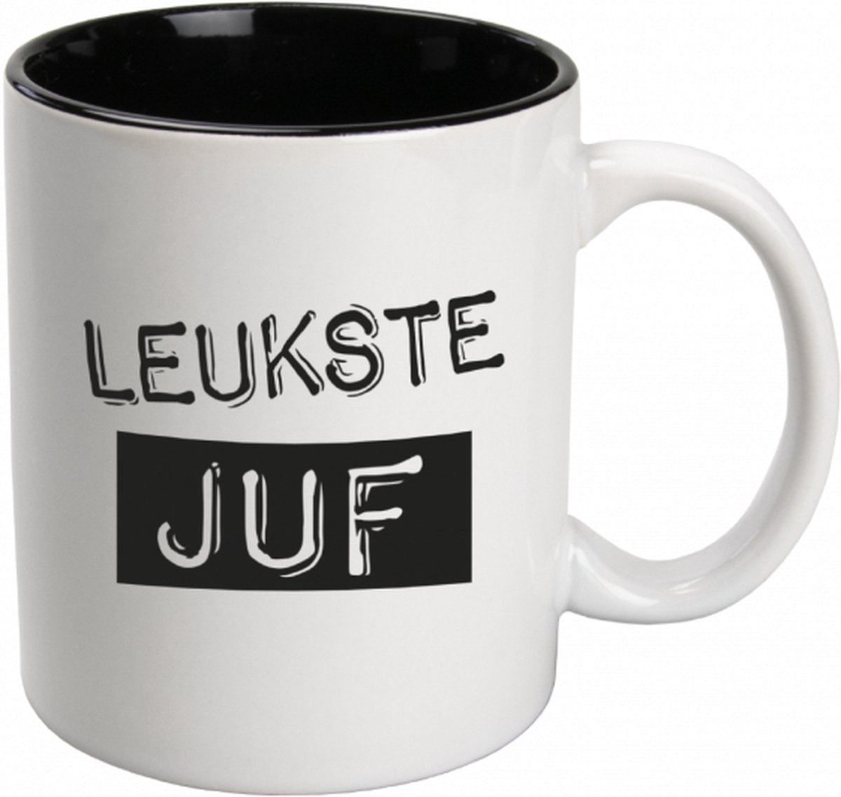Mok - Koffie - Toffees - Zwart - Wit - Juf
