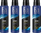 Fa Men Deospray Sport - Voordeelverpakking 4 x 150 ml