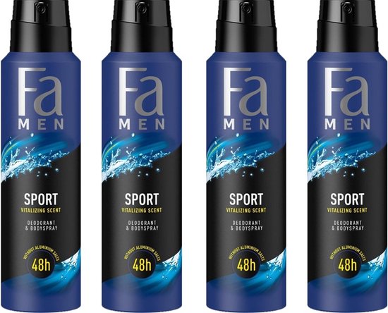 Fa Men Deospray Sport - Voordeelverpakking 4 x 150 ml