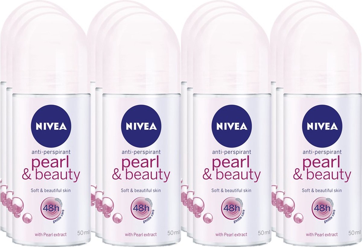 Goedkoopste Nivea Deodorant Roller - Pearl & Beauty - Voordeelverpakking 12 x 50 ml