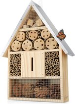 Wildlife Home - Insectenhotel met metalen dak - Schuil en nestplaats voor wilde bijen, lieveheersbeestjes, vlinders, gaasvliegen en andere nuttige insecten - Groot
