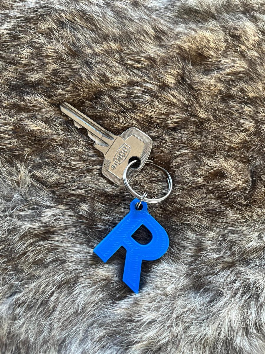 3D geprinte sleutelhanger - Letter N - Blauw