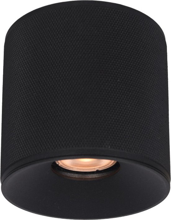 Plafonnier Costa Zwart - Ø10,5cm - sans 1x source lumineuse GU10 - IP20 - Dimmable > spots éclairage noir | spot en saillie noir | plafonnier noir | noir commercial | lampe design noire | lampe moderne noire | spot noir