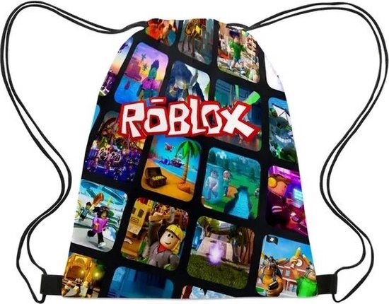 Roblox - XL Gymtas - BLOK - Rugzak - Groot - Rugtas - tas met trekkoord - 3D - Zwemtas - Roblox rugtas - Kindertas - Lunchtas - Schooltas