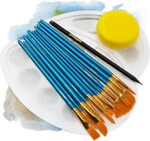 Nylon Penselen, Kunstenaarspenselen Set van Acryl Waterverf en Olieverf voor Beginners, Volwassenen, Kinderen, Kunstenaars en Schilderliefhebbers