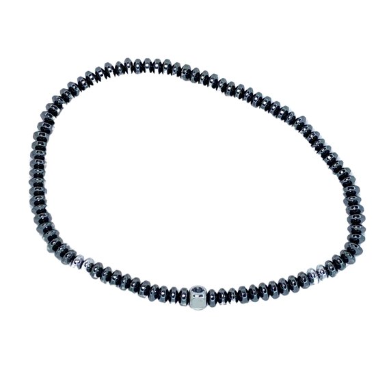 Moderne -armband- metaal- zwart- Obsidiaan-Charme Bijoux