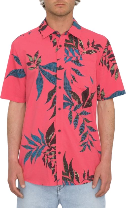 Volcom Paradiso Floral Short Sleeve Overhemd - Washed Ruby