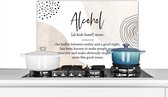 Spatscherm keuken 60x40 cm - Kookplaat achterwand Woordenboek - Alcohol - Spreuken - Muurbeschermer - Spatwand fornuis - Hoogwaardig aluminium