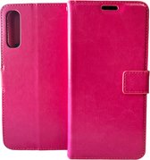 Bookcase Geschikt voor: Samsung Galaxy A7 2018 - Roze - Portemonnee hoesje