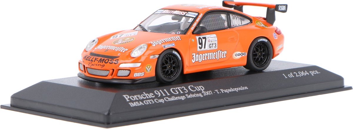 Porsche 911 GT3 Cup (997) Minichamps Modelauto 1:43 2007 Tom Papadopoulos Kelly-Moss Racing