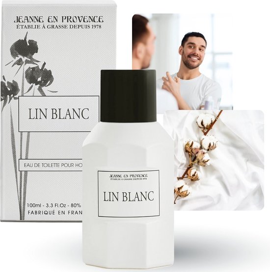 Jeanne en Provence - Lin Blanc Eau de Toilette voor Mannen, Muskus, Bloemige Geur 100ml