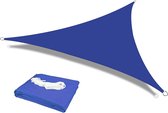 Luifeldriehoek 3 x 3 x 3 m waterdichte zonwering inclusief bevestigingstouwen PES polyester met UV-bescherming voor tuinterras kamperen, blauw