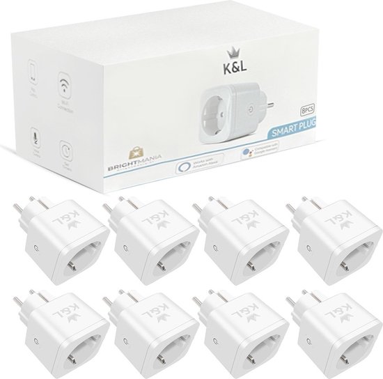K&L Slimme Stekker - Smart Plug - Incl. Energiemeter & Tijdschakelaar