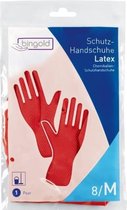 5x -Bingold - Latex herbruikbare protectie handschoenen - Rood -maat M - 5 paar