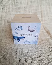 Spaarpot - hout - zeedieren