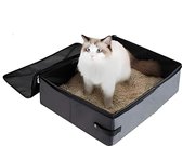 Bol.com Draagbare kattentoilet waterdichte kattentoilet kattenbak reizen voor katten opvouwbare Oxford-doek met overtrek geschik... aanbieding
