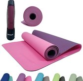 Fitness yogamat BICOLOR, PVC-vrij, tweekleurige yogamat, hoogwaardig gestructureerd oppervlak, zeer slipvast, 180 x 61 x 0,4 cm, in draagtas