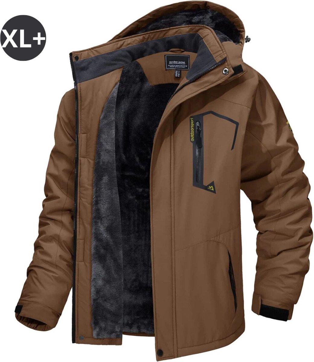 Livano Winterjas Voor Heren Parka Winter Jas Volwassen Koffie Plus Bruin