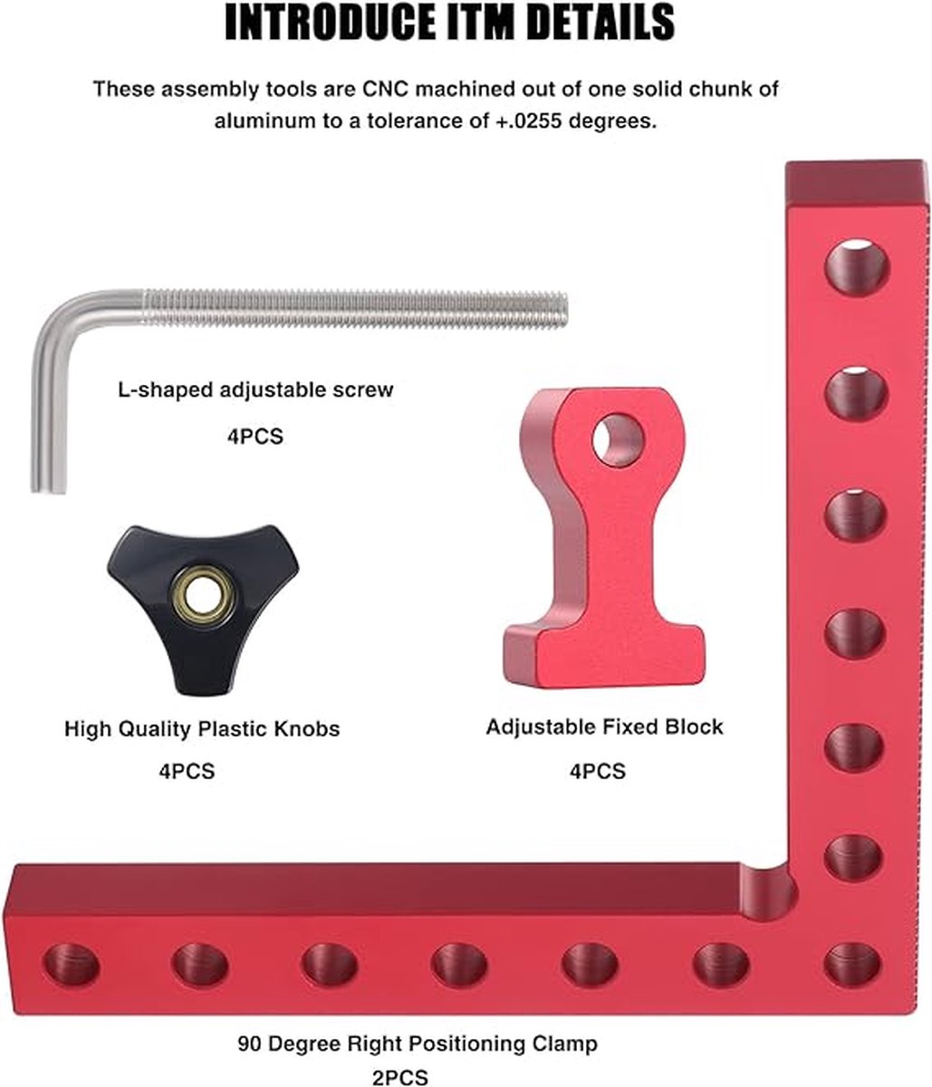 Positionering Vierkanten Haakse Klem, Corner Clamps 2