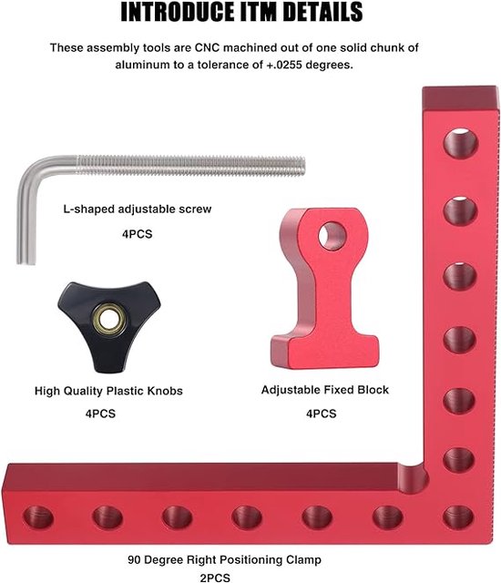 90 graden aluminium legering positionering vierkanten, 140