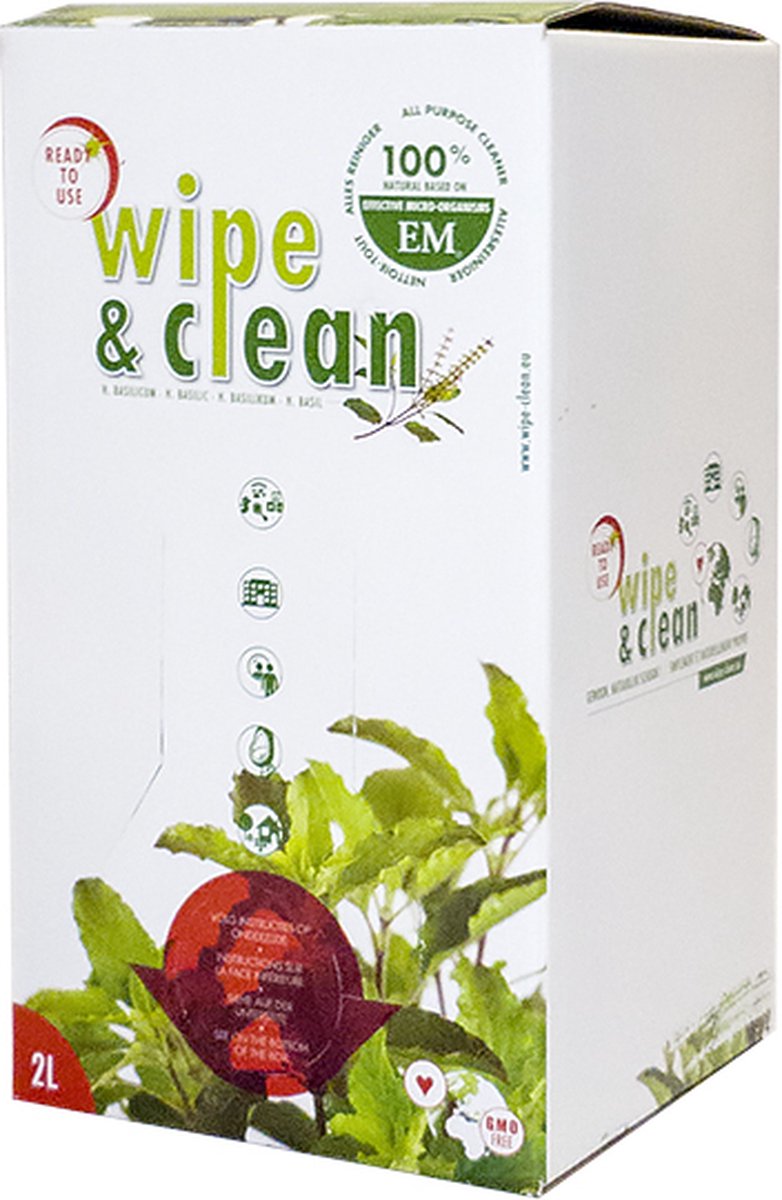 EM Reinigingsmiddel - Wipe & Clean - Basilicum - 2L