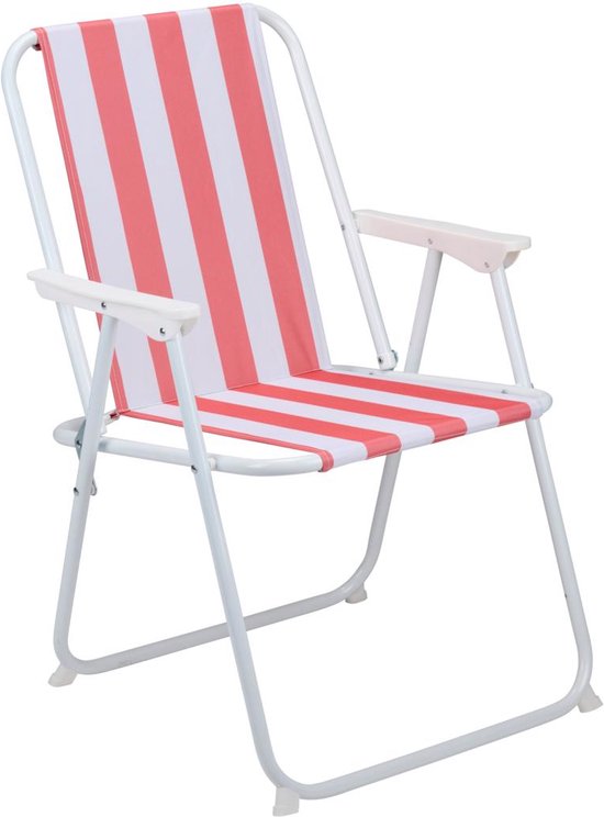 Lifetime Chaise Pliante de Garden - Chaise de Plage Pliable - Chaise Pliante 51 x 46 x 76 cm - Chaise de Camping Multifonctionnelle - Facile à Transporter - Chaise de pêche Pliable - Rouge/ Wit