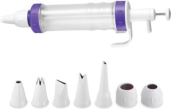 Presse à Biscuits Et Glaçage FIBOUND - Seringue Multifonction Avec 5 Buses | Pour Desserts Et Cupcakes