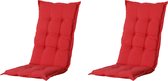 Madison - Coussins de jardin dossier haut Panama rouge brique - 123x50 - Rouge - 2 Pièces