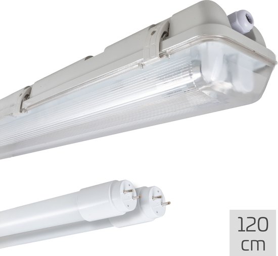 Proventa TL LED Armatuur 120 cm compleet met dubbele LED TL lampen - Waterdicht - 4320 lm