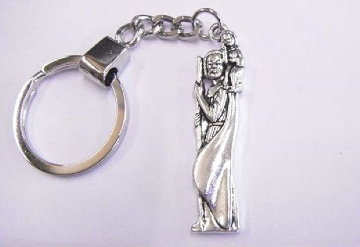 Sleutelhanger Christoffel zilverkleur 2